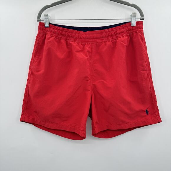 VTG Y2K Polo by Ralph Lauren Swim Trunks Shorts Sz M Classic Red Logo Mesh Liner - Picture 1 of 12